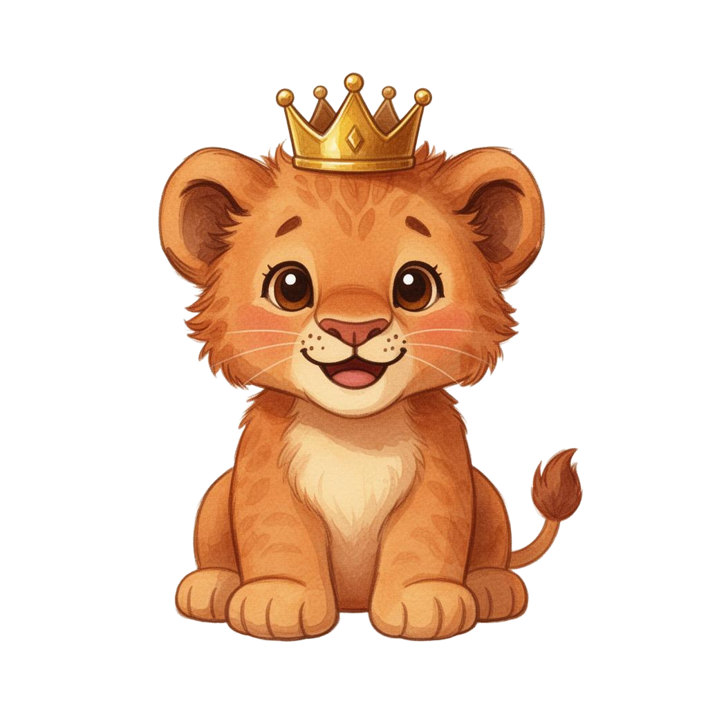 Baby lion with a golden crown — Daniel the Lion King
